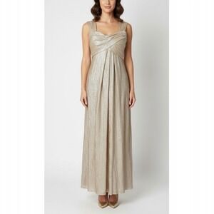 Rene Ruiz Collection Metallic Off The Shoulder Gown Formal Evening Dress Size 6